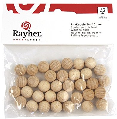 Rayher 6245400  kulek drewnianych FSC 100%, 18 MM , Nienawiercany, SB-Btl 10szt. 62-454-00