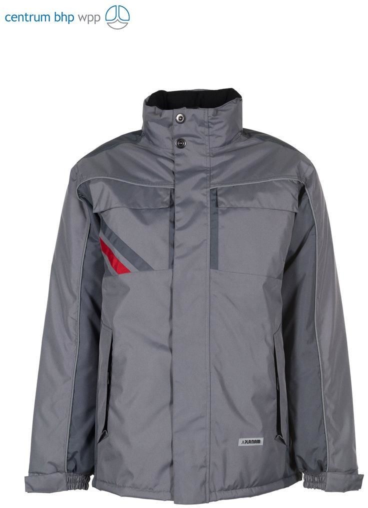 Planam HIGHLINE MĘSKA KURTKA ZIMOWA; ; CYNKOWY/ŁUPKOWY/CZERWONY (5XL) 2301