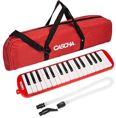 CASCHA HH 2059 Melodica z torbą i ustnikiem, instrument dla dzieci i początkujących, czerwony