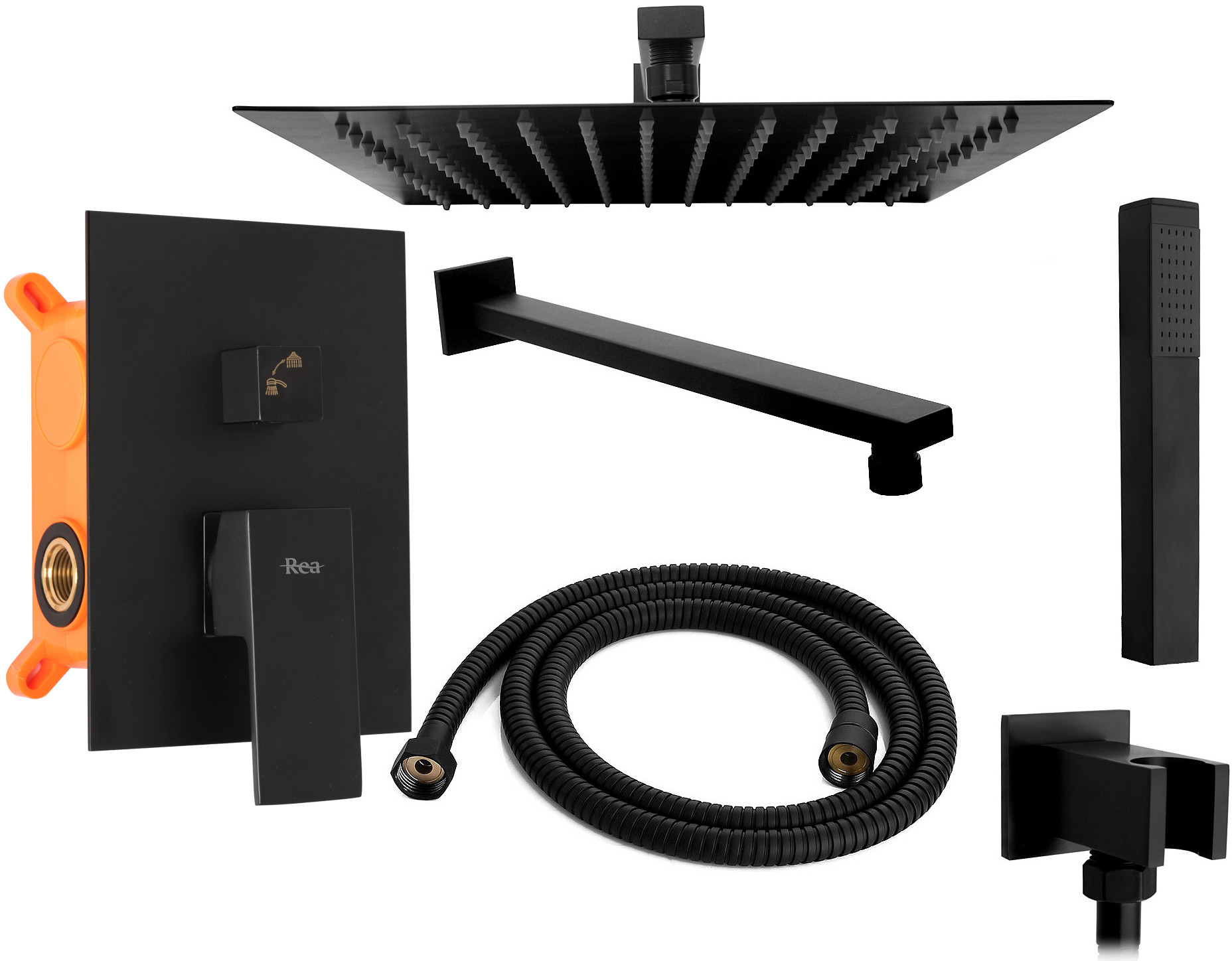 Rea Zestaw natryskowy podtynkowy Fenix Czarny + BOX P6920