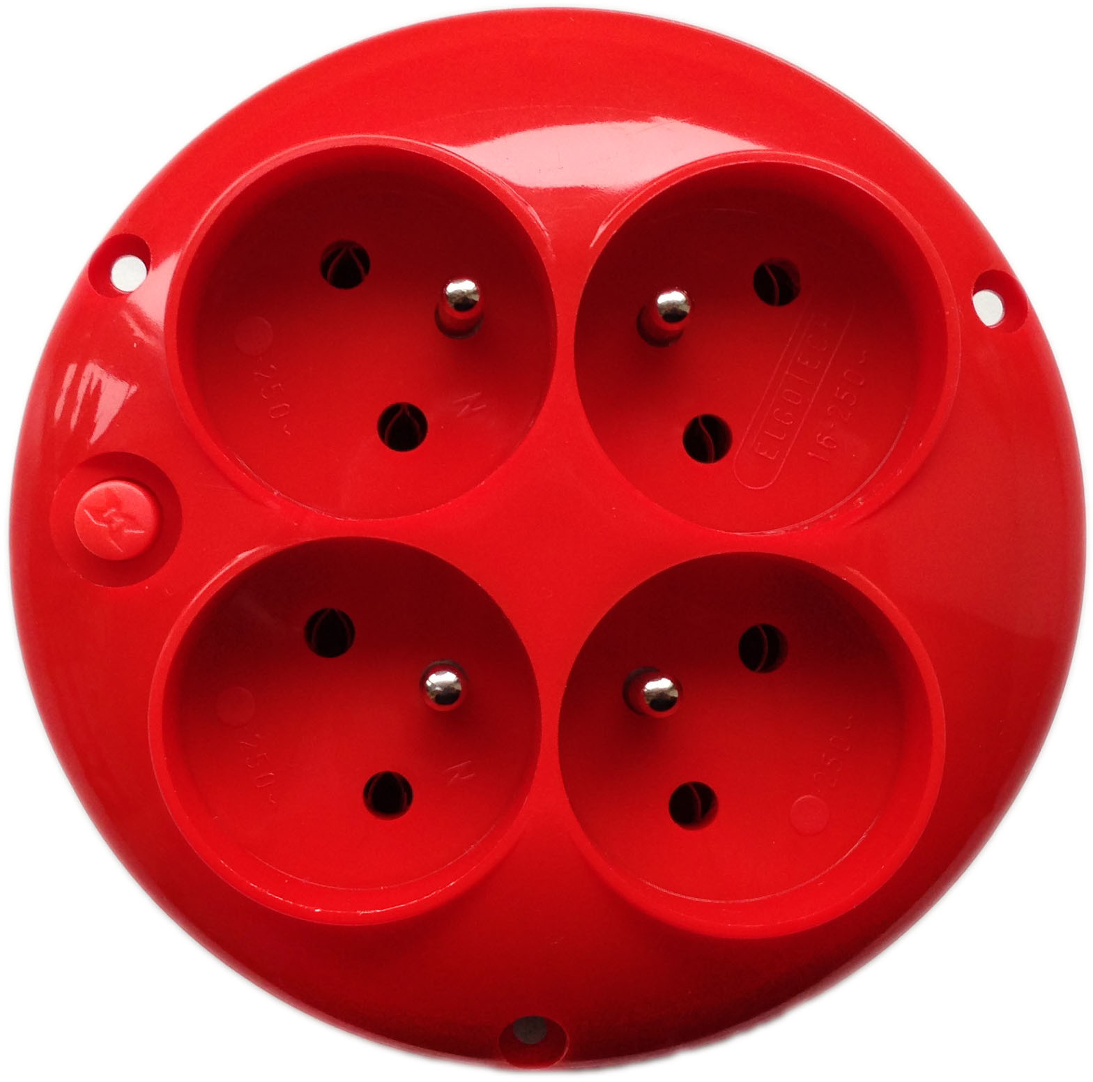 Elgotech Gniazdo Czterokrotne z uziemieniem do zwijaka GO-40ZB-2