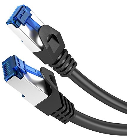 KabelDirekt Top Series kabel sieciowy Ethernet Gigabit LAN kategorii 6, z wtyczką RJ45 i skrętką ekranowaną folią (STP), kompatybilny wstecz z kat. 5, kat. 5e, długość 15 m, kolor czarny 727