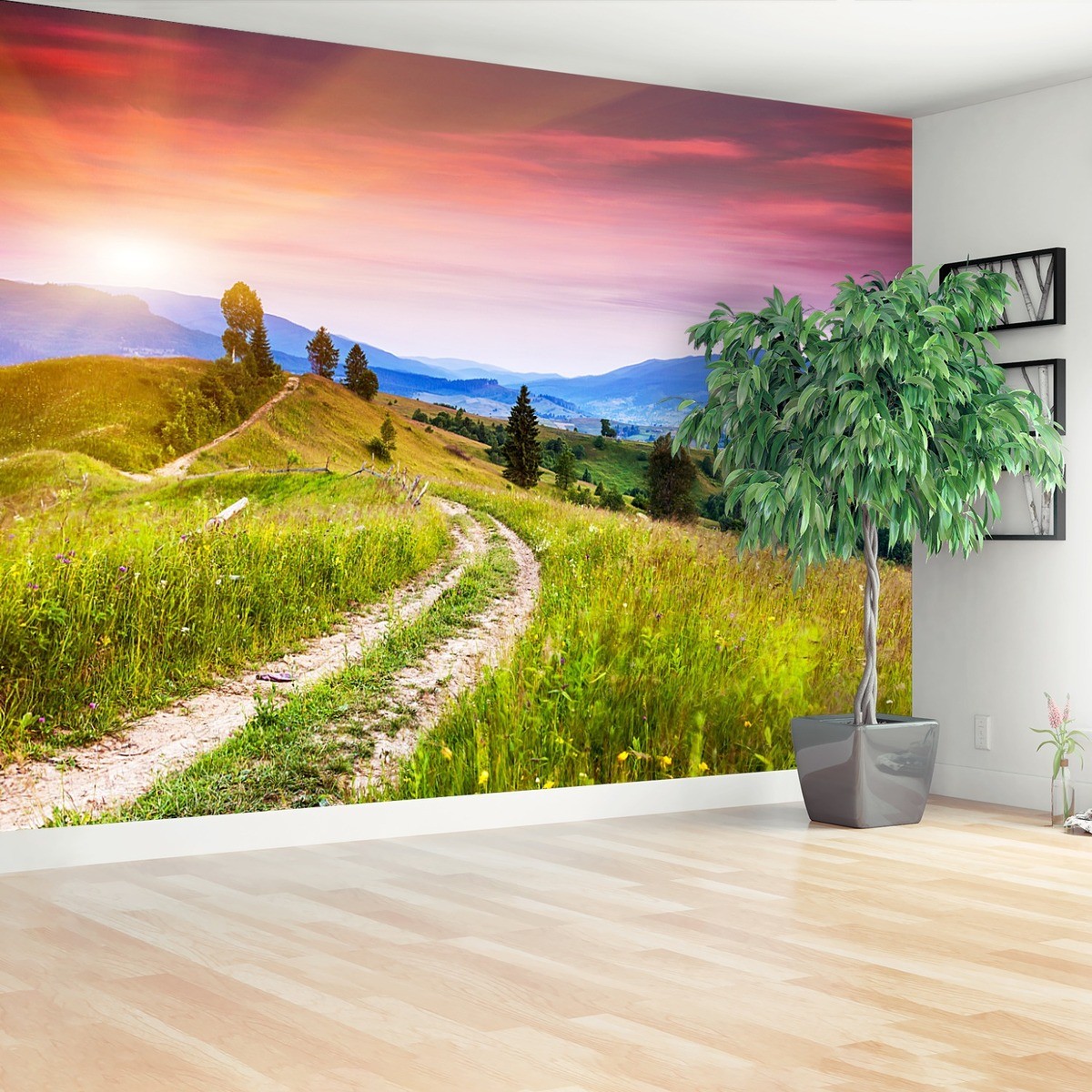 Fototapeta Kwieciste wzgórza 100x100 cm