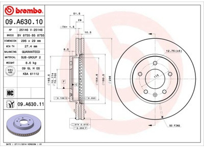 BREMBO 09.A630.11 09.A630.11