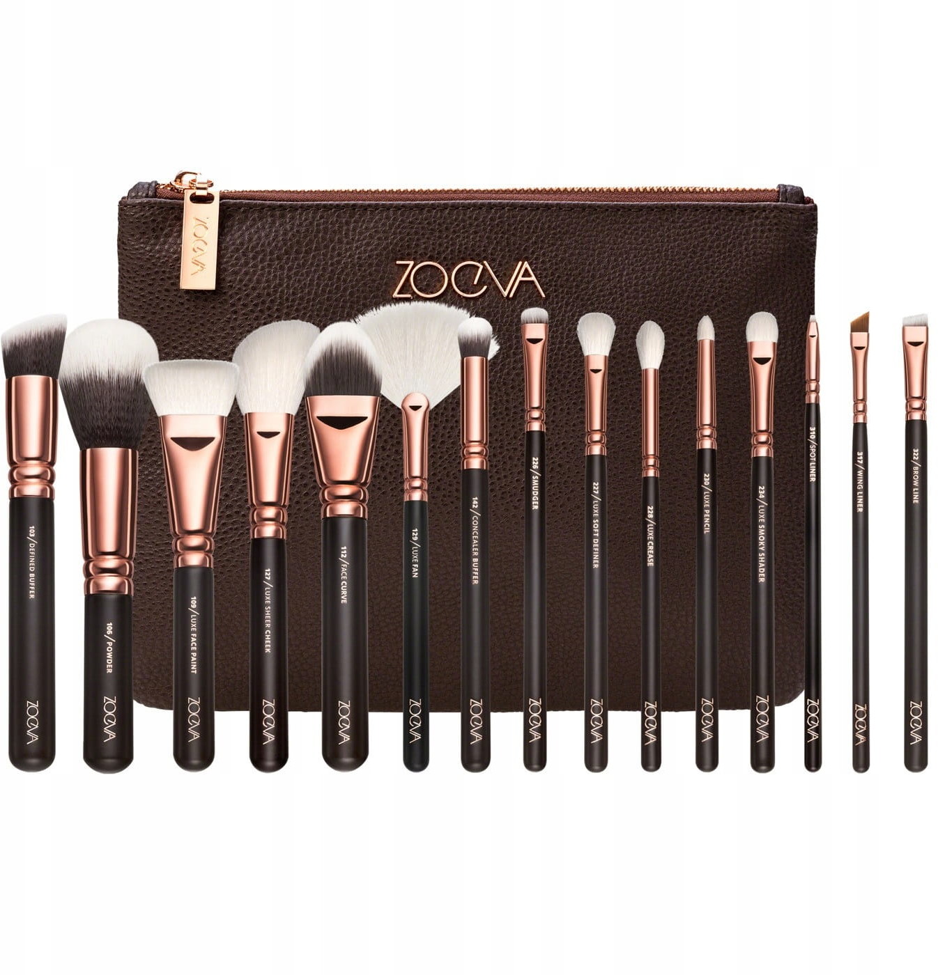 Zoeva Zestaw pędzli Rose Golden v.1 15szt. + Etui