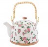 Clayre & Eef Porcelanowy Dzbanek z Rattanowym Uchem F CE6CETE0021