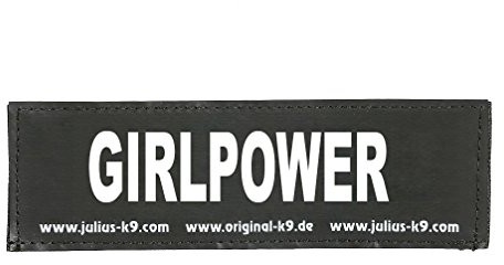 JULIUS K-9 Julius-K9 8151047 2 x sticker na rzep na szelki dla psów, rozmiar S, z napisem: Girlpower