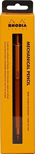 Clairefontaine Rhodia -Code ołówek mechaniczny, szczotkowane aluminium, 0,5 mm, gumka do ścierania, pomarańczowy 9398C
