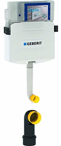 Geberit Sigma 109302005 spłuczka podtynkowa (12 cm, 1 ilość, 2 ilości spłukiwania/zatrzymywania spłukiwania, do uruchamiania z przodu, wbudowany łuk spłukujący) 109302005