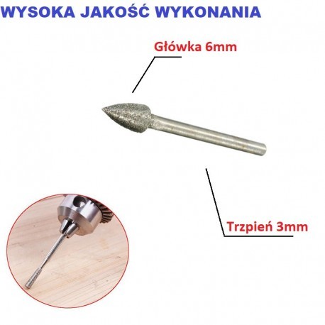 Frez choinka diamentowy, ściernica 6 mm