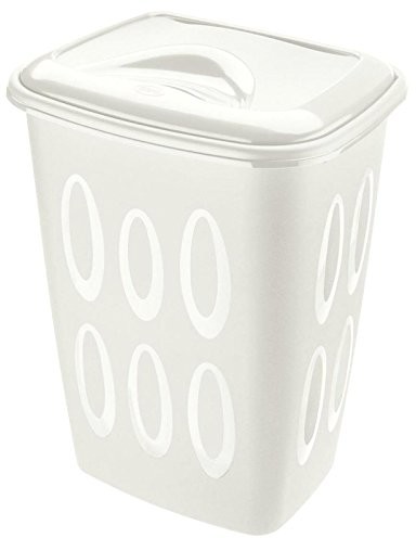 H+H H & H 2131401 kosz na pranie, z otworami, 45 L, biały 2131401