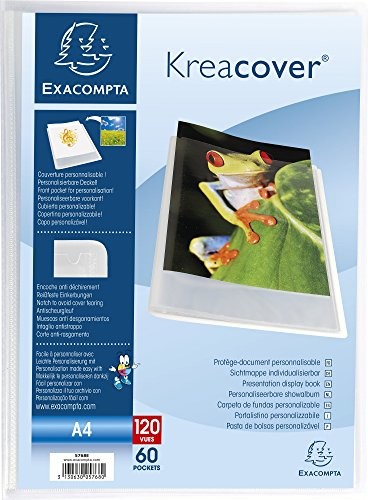 Exacompta teczka prezentacyjna Krea Cover polipropylenu, A4 21 x 29.7 cm 60 koszulek, kryształ 5768E