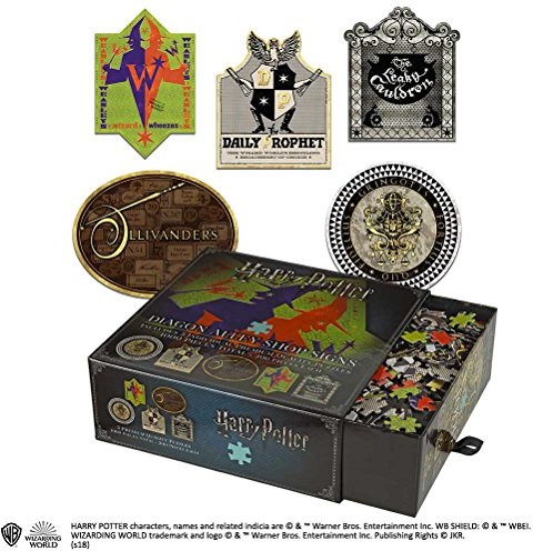 The Noble Collection 5 x 200 piece jigsaw puzzles of various signs from Diagon Alley