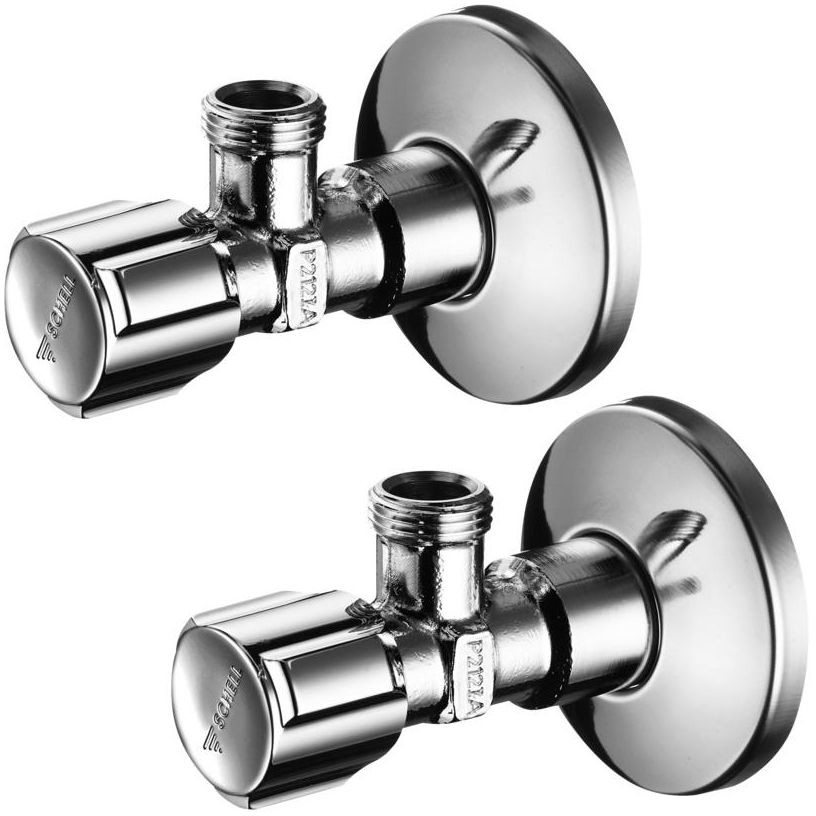 Schell Zawory kątowe regulacyjne 1/2''- 3/8'' COMFORT komplet 2 szt. z rozetami