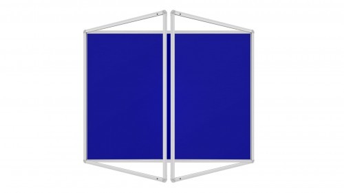 Allboards Gablota ogłoszeniowa informacyjna 180x120cm niebieska filcowa w aluminiowej ramie dwuskrzydłowa SC1812FN+PIN50