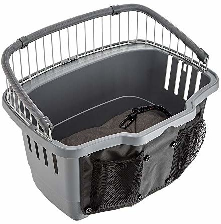 Ferplast Kosz rowerowy dla małych psów Atlas Bike 20 Rapid kosz rowerowy dla małych psów do 7 kg z nadającą się do prania poduszką, pudełko transportowe dla zwierząt domowych, 47 x 35,5 x 34,5 cm, sza