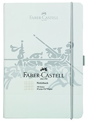 Faber-Castell 10316 notes DIN z 194 kartkami, papier w kratkę z certyfikatem FSC, mieszany, gramatura 80 g/m, szary A5 10317