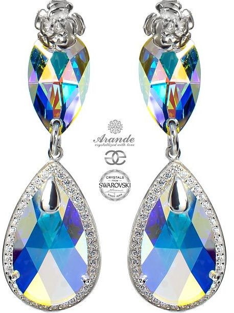 Swarovski NOWE SPECIAL kolczyki AURORA ENCANTE SREBRO