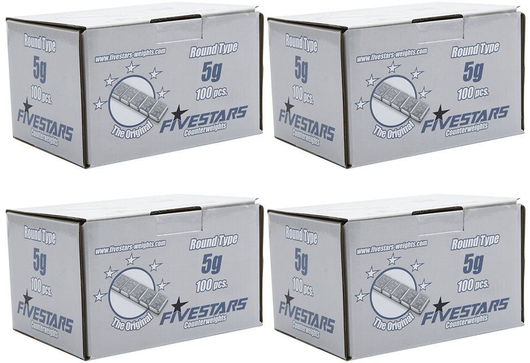 FIVESTARS Ciężarki klejone Round stalowe ocynk 5g 400 pasków