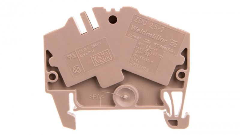 Weidmuller Złączka szynowa 3-przewodowa 2,5mm2 beżowa ZDU 2.5-2/3AN Ex 1706010000 1706010000