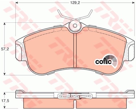 TRW Zestaw klocków hamulcowych, hamulce tarczowe GDB848