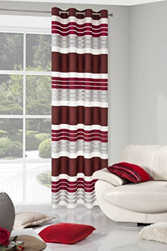 Eurofirany zasłona ZAS/Eric/na pokładzie + ST Eric z oczkami, w paski, 140x250 cm, ciemnoszara/brązowy ZAS/ERIC/BORD+ST 140x250 PRZE