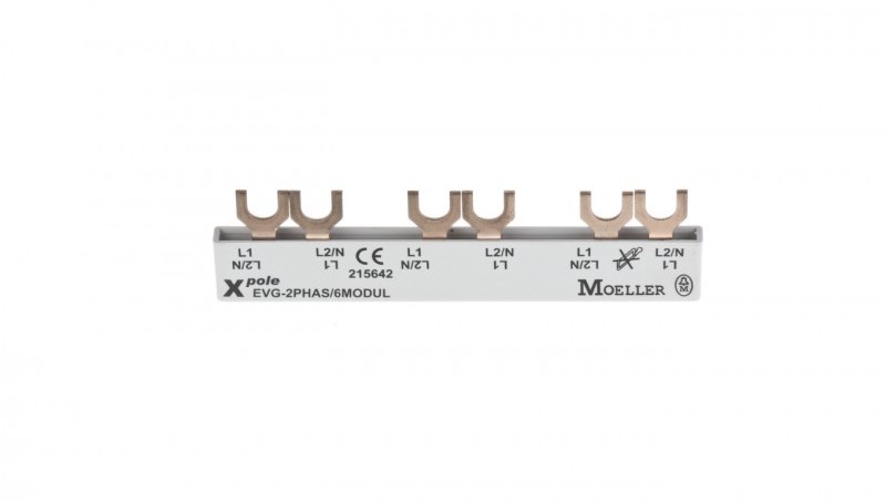 Eaton Szyna łączeniowa 2P 63A 10mm2 widełkowa (6 mod.) EVG-2PHAS6MODUL 215642 215642