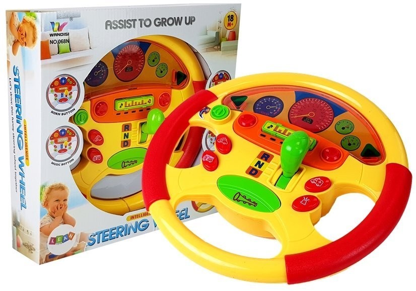 Import LEANToys Kierownica Edukacyjna dla Niemowlaka Efekty Dźwiękowe i Świetlne