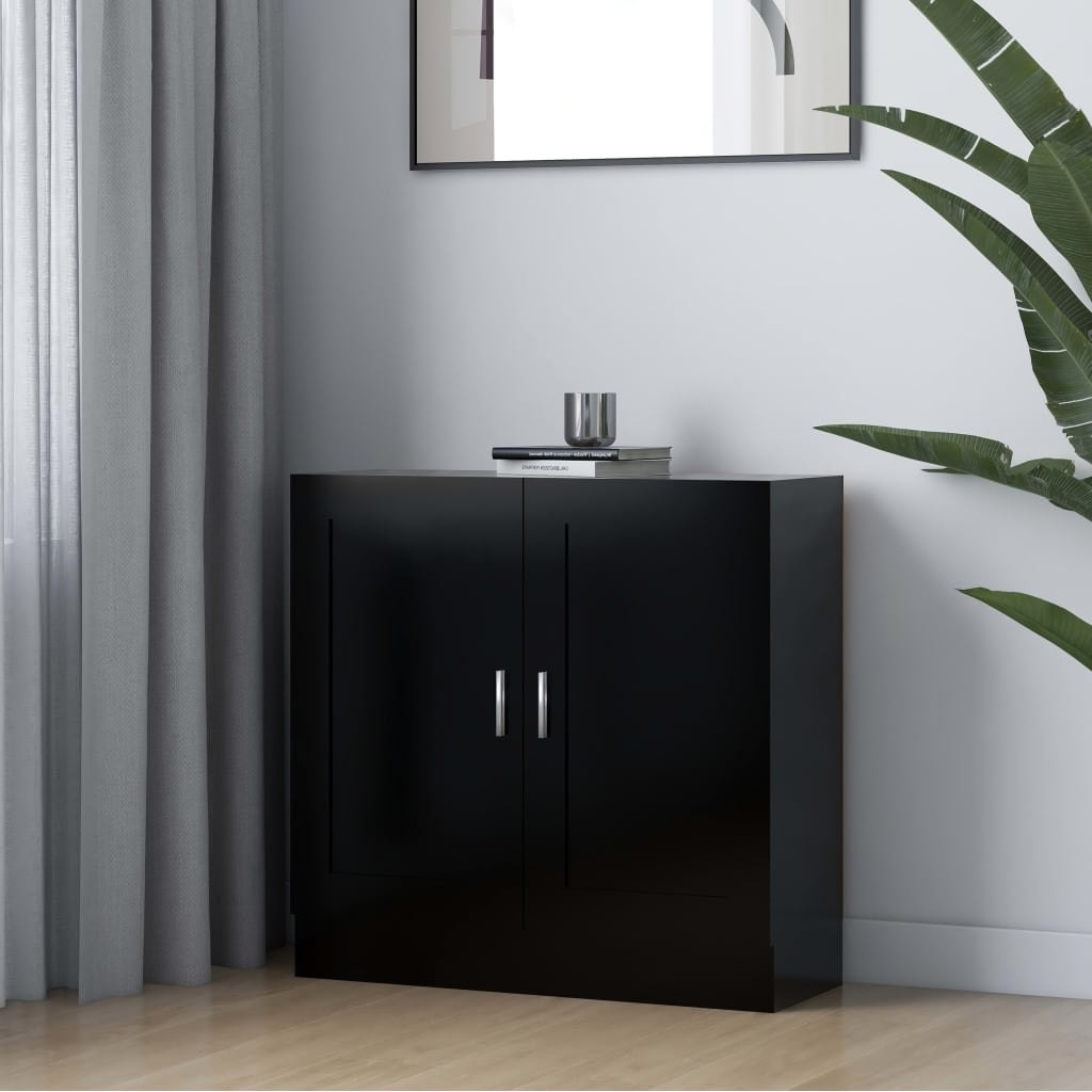VidaXL Szafka na książki, czarna, 82,5 x 30,5 x 80 cm, płyta wiórowa 802706 VidaXL
