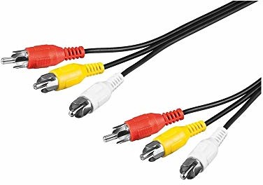 Goobay 50380 Composite Audio Video kabel połączeniowy; 3 x wtyk cinch na 3 x wtyk cinch 50380-GB