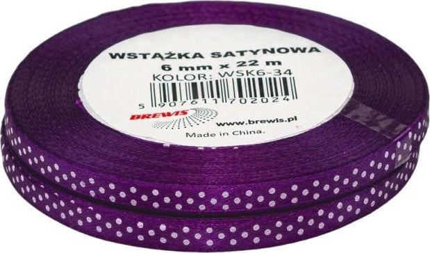 BREWIS BREWIS Wstążka satynowa BREWIS kropki 6mm WSK6-34 Brewis AC953BRW