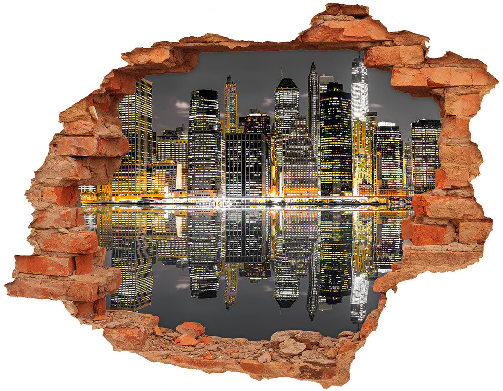 Wallmuralia.pl naklejka fototapeta 3D widok Nowy Jork nocą