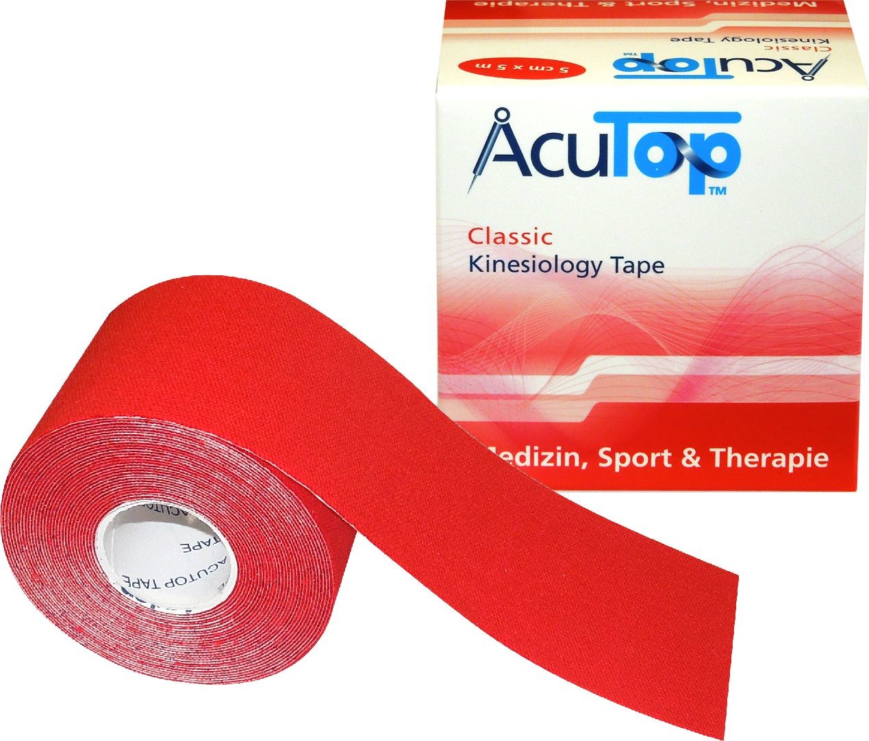 Tape Acutop Oryginal Kinesiology AcuTop Red - NIEMIECKA JAKOŚĆ - niska cena (acutop czerwony) 4260394881043