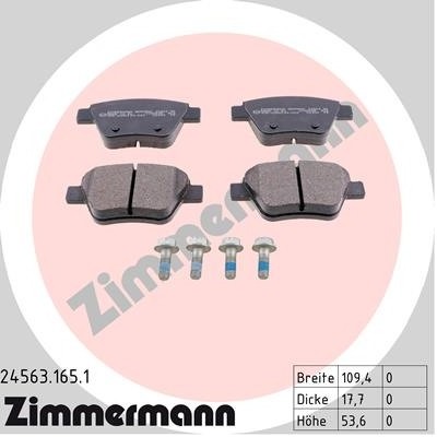 ZIMMERMANN Klocki hamulcowe - komplet 24563.165.1