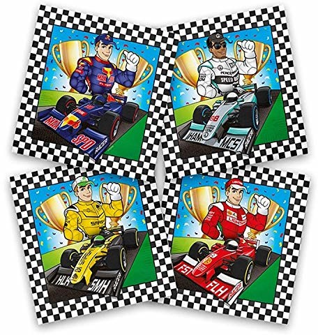 Folat 20 serwetek * Formula * na dziecięce urodziny lub przyjęcia tematyczne//impreza Napkins mottem samochodów wyścigowych samochody wyścigu Champion kierowca Czerwony samochód puchary zysk