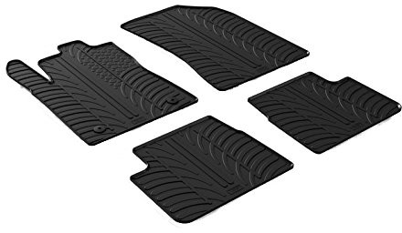 Gledring gled ring 0129 zestaw 4-częściowy Dywaniki gumowe T profilu na klipsy montażowe, Black 0129