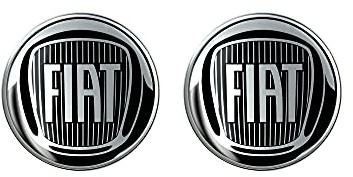 Fiat Fiat 21226 3D oficjalne logo Black 12 mm, 2 naklejki 21226