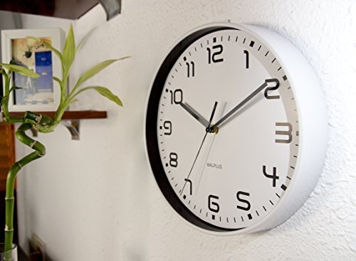 Walplus WAL Plus chictime Biały 25 cm Zegar ścienny cichy ruchem domowe WC2069