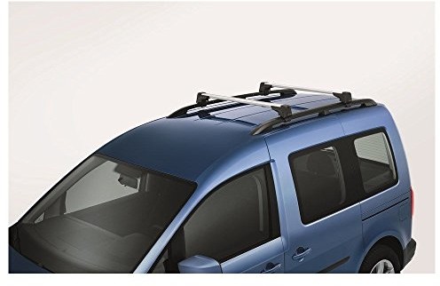 Volkswagen Oryginalne VW Caddy (2 K nośne, model rok produkcji 2011  2015) bagażnik standardy dach bagażnik relingami dachowymi Srebrny T-Nut 2 K5071151 a