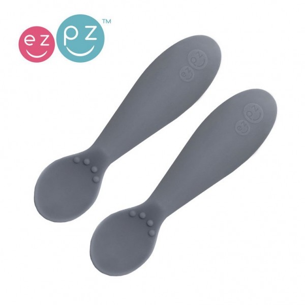 EZPZ EZPZ - silikonowa łyżeczka Tiny Spoon 2 szt. szara