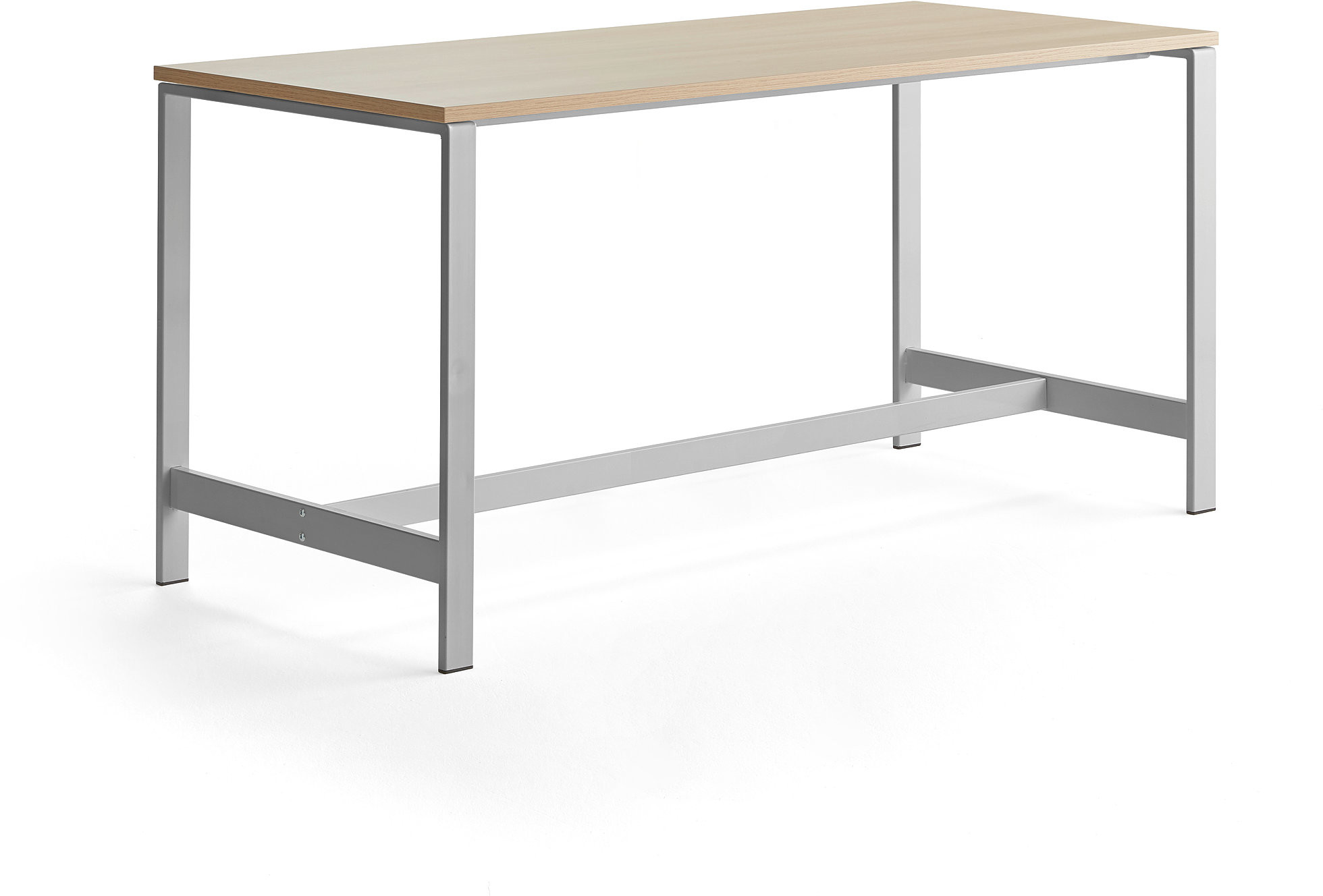 AJ Produkty Stół VARIOUS, 1800x800 mm, wysokość 900 mm, srebrny, dąb