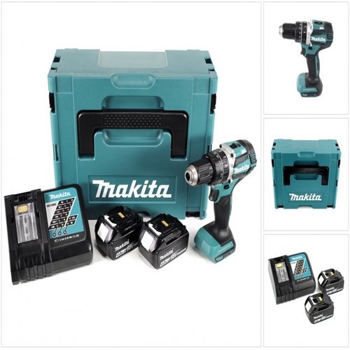 Makita dhp484rtj wiertarko-wkrętarka 18 V/5,0 AH z 2 akumulatory i ładowarka w Makpac DHP484RTJ
