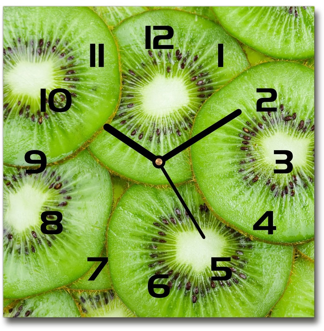 Zegar ścienny szklany kwadratowy Kiwi