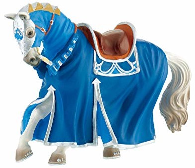 Bullyland 80769 - Spielfigur Turnierpferd blau, Fantasy Sammelfigur, ca. 14 cm groß, liebevoll handbemalte Figur, PVC-frei, tolles Geschenk für Jungen und Mädchen zum fantasievollen Spielen