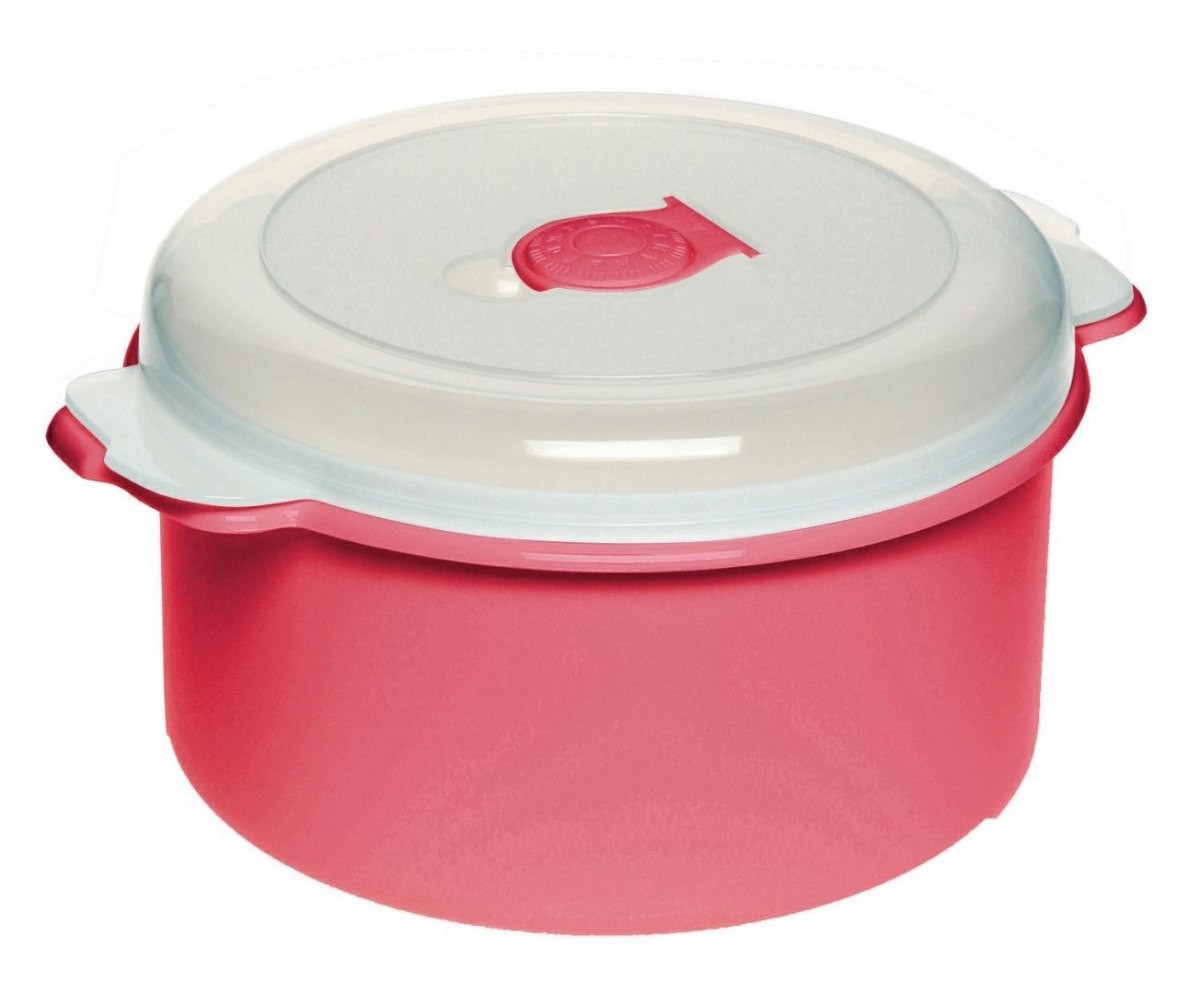 Plast Team POLAND SP. Z O.O. Pojemnik Do Mikrofalówki 1,5l 3107 Okrągły Czerwony TEA000399