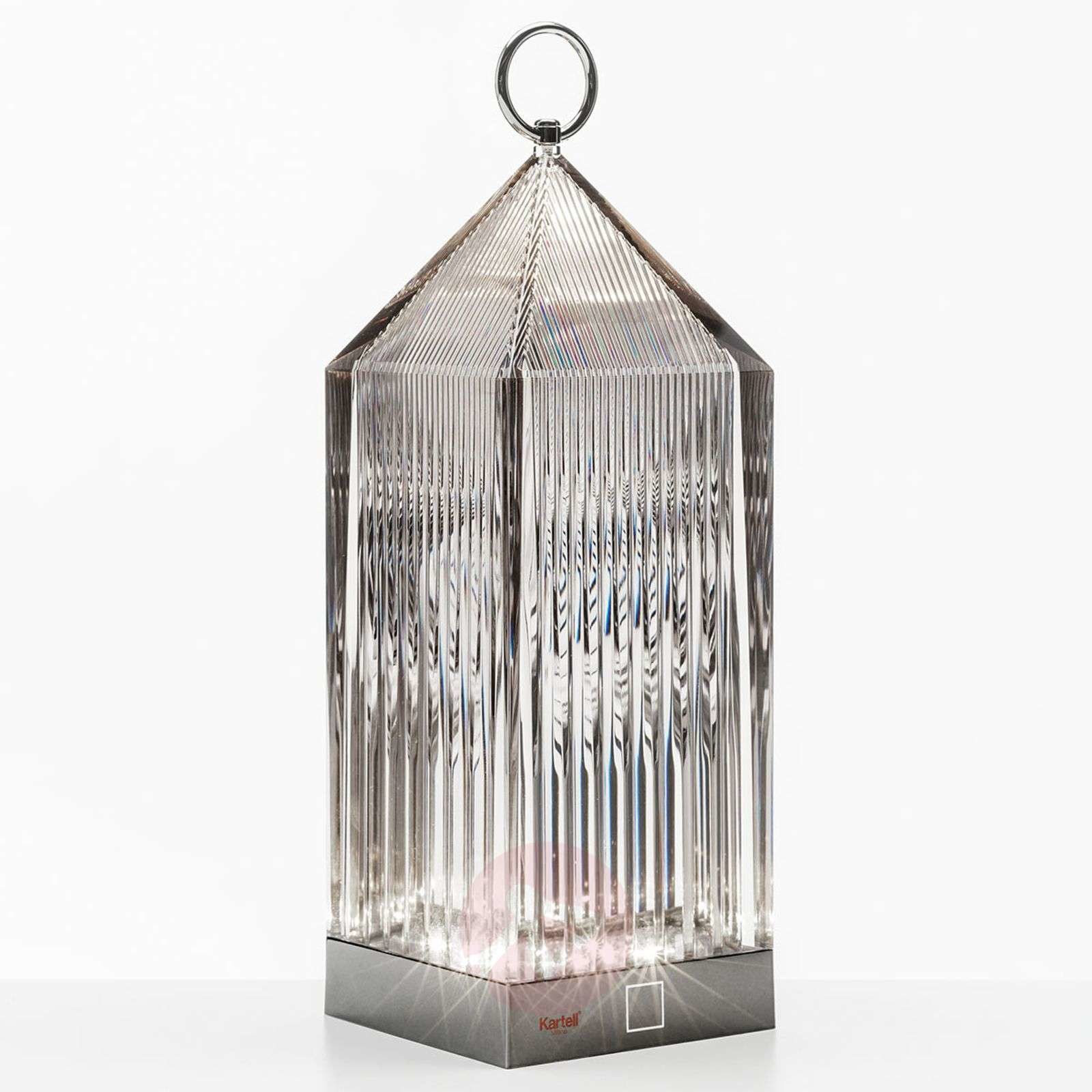 Kartell Kartell Lantern lampa stołowa LED, szary dym IP54