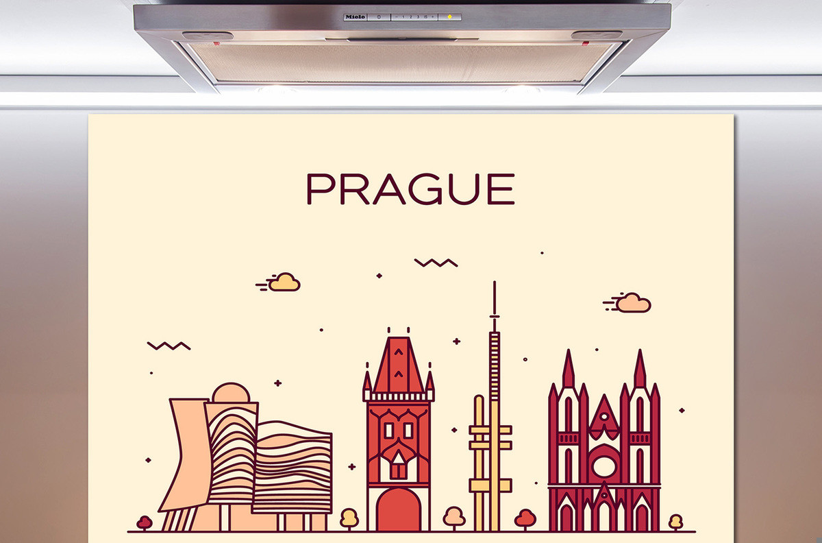 Panel do kuchni Praga budynki