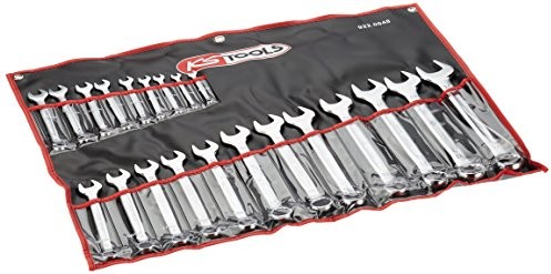 KS Tools 922.0048 zestaw 21 gwint metryczny zestaw kluczy pierścieniowych szczękowych, Kit