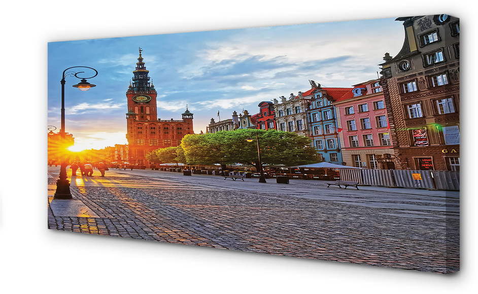 PL Tulup Obrazy na płótnie Gdańsk Stare miasto wschód słońca 125x50cm