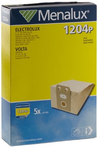 Menalux 1204p/5 worków do odkurzacza/papier/Electrolux/Volta/acec/Husqvarna /Paris Rhone 1204 P
